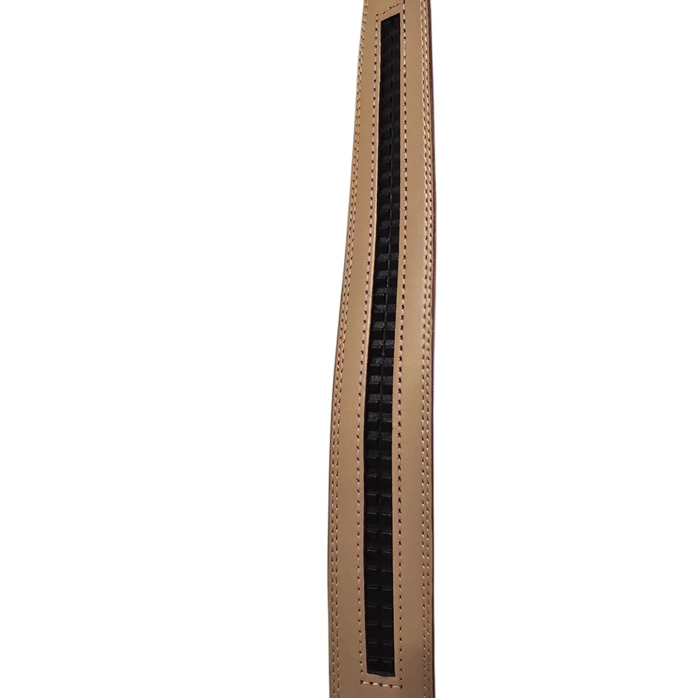 Viral Ratchet Brown Leather Belt with Silver Buckle Size 36 Up